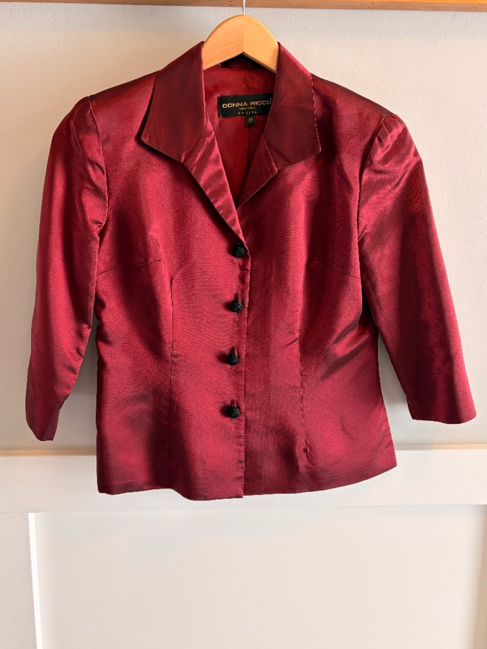 Donna Ricco Maroon Button-up Top - Us Size 2P